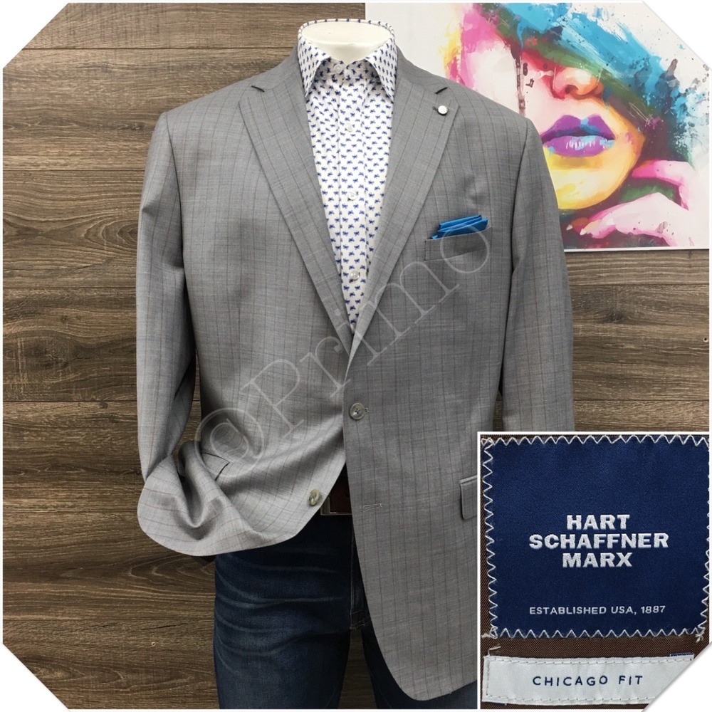 HART SCHAFFNER Mens Wool Blazer Sport Coat Casual Jacket Size 50L Classic Suit